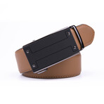 Men's Automatic Ratchet Buckle Leather Dress Belt // Brown (32/34)