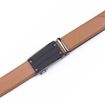 Men's Automatic Ratchet Buckle Leather Dress Belt // Brown (32/34)