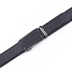 Men's Automatic Ratchet Buckle Leather Dress Belt // Black (32/31)