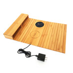 Sofa Armrest Tray + Wireless Charging // Left Side Pocket // Bamboo