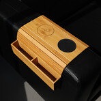 Sofa Armrest Tray + Wireless Charging // Right Side Pocket // Bamboo