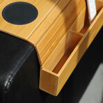 Sofa Armrest Tray + Wireless Charging // Right Side Pocket // Bamboo