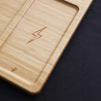 Wireless Charging Valet Tray with Dual Charger // Bamboo