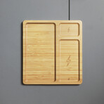 Wireless Charging Valet Tray with Dual Charger // Bamboo