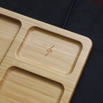 Wireless Charging Valet Tray with Dual Charger // Bamboo