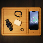 Wireless Charging Valet Tray // Bamboo