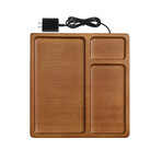 Wireless Charging Valet Tray with Dual Charger // Rubberwood