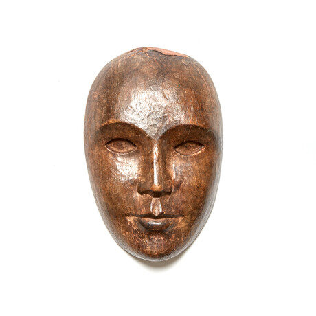 Spooky 1920's-1930's Wooden Face