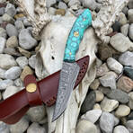 Damascus Knife With Arylic Handle // 706