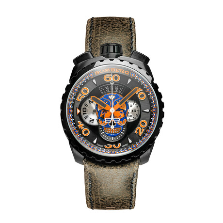 Bomberg Bolt-68 Blue Skull Quartz // BS45CHPBA.051.3 // Store Display