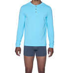 Long Sleeve Henley // Sky Blue (S)