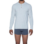 Long Sleeve Henley // Heather Gray (S)