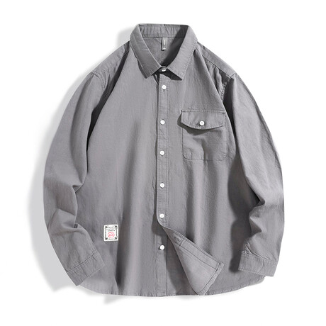 Single Pocket Button Up // Gray (XS)