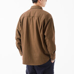 Button Up Shirt Jacket // Brown // Style 2 (M)