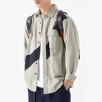 Button Up // Light Gray + Black (M)