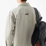 Button Up // Light Gray + Black (M)