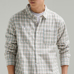 Plaid Button Up // Light Gray (L)