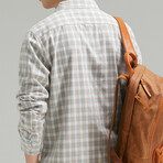 Plaid Button Up // Light Gray (L)