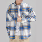 Plaid Button Up // Blue (L)