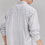 Striped Button Up I // White (XL)