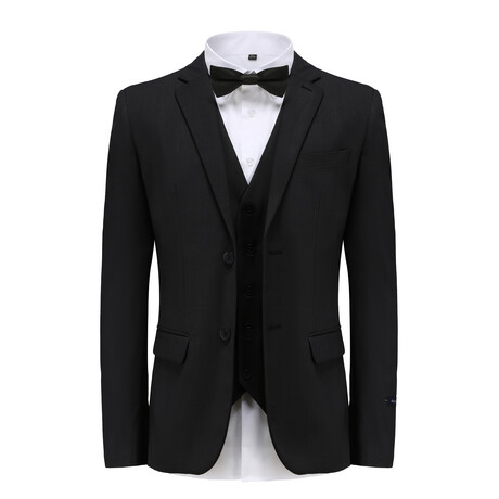 Braveman // Men's Premium Slim Fit 3PC Suit // Black (L-42L)