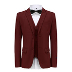 Braveman // Men's Premium Slim Fit 3PC Suit // Burgundy (L-40L)