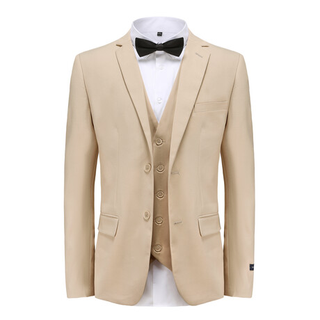 Braveman // Men's Premium Slim Fit 3PC Suit // Tan (L-38L)