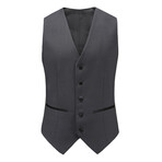 Gino Vitale // Men's Slim Fit 3PC Birdseye Peak Lapel Tuxedo // Charcoal (L-40L)