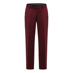 Gino Vitale // Men's Slim Fit 3PC Birdseye Peak Lapel Tuxedo // Burgundy (R-36R)