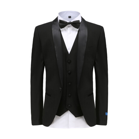 Gino Vitale // Men's Slim Fit Premium 3PC Tuxedo Set // Black (L-42L)