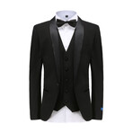 Gino Vitale // Men's Slim Fit Premium 3PC Tuxedo Set // Black (L-42L)