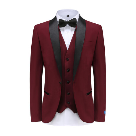 Gino Vitale // Men's Slim Fit Premium 3PC Tuxedo Set // Burgundy (R-40R ...