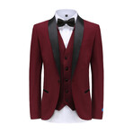 Gino Vitale // Men's Slim Fit Premium 3PC Tuxedo Set // Burgundy (R-40R)