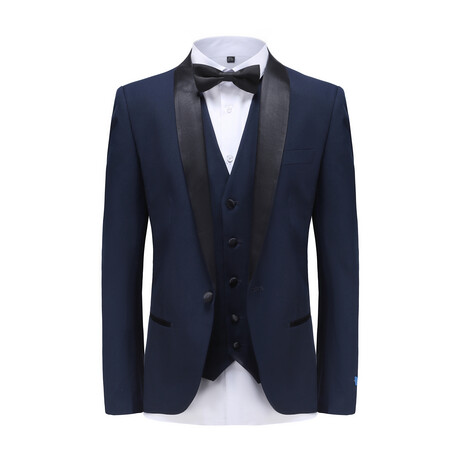 Gino Vitale // Men's Slim Fit Premium 3PC Tuxedo Set // Navy (L-40L)