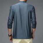 1/4 Zip-Up Long-Sleeve T-Shirt  // Dark Gray (XS)