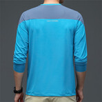 Crewneck Two Tone Long-Sleeve T-Shirt // Blue (S)