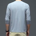 Crewneck Long-Sleeve Stitched T-Shirt // Light Gray (S)