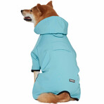 Waterproof Softshell Hooded Raincoat + Windbreaker // Blue Turquoise (Size 10)