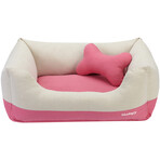 Washable Dog Bed With Removable Cover // Baby Pink + Beige