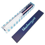 Full Grain Leather & Polyester Adjustable Dog Collar // Navy White + Red (3/4" Wide * (12"-15") Neck)