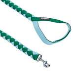 Iconic Color-Block Dog Collar + Leash Set // Sky Blue + Dark Green (Collar 13-16.5" Neck)