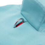 Waterproof Softshell Hooded Raincoat + Windbreaker // Blue Turquoise (Size 10)