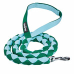Iconic Color-Block Dog Collar + Leash Set // Sky Blue + Dark Green (Collar 13-16.5" Neck)