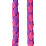 Iconic Color-Block Dog Collar + Leash Set // Cerise + Dark Purple (Collar 13-16.5" Neck)