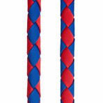 Iconic Color-Block Dog Collar + Leash Set // Navy Blue + Red (Collar 13-16.5" Neck)