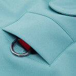 Waterproof Softshell Hooded Raincoat + Windbreaker // Blue Turquoise (Size 10)