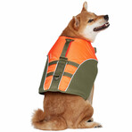 Reflective Dog Life Jacket & Water Safety Gear // Neon Orange + Dark Olive (XX-Small)