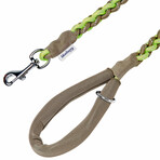 Reflective Braided Handmade Dog Rope Leash // 4ft (Azure Blue + Lime Yellow)