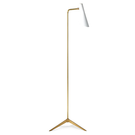 Penelope Floor Lamp // Brass + White