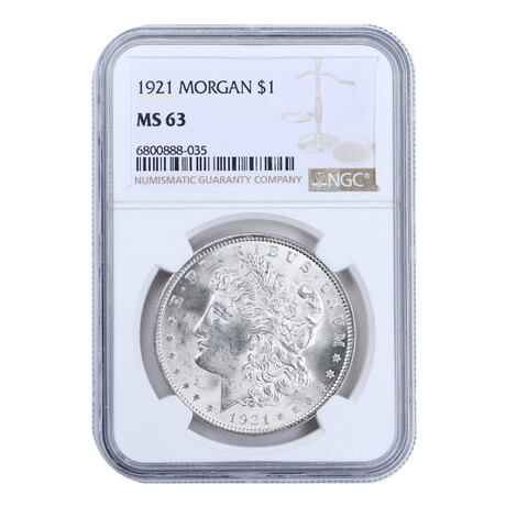 The Last Morgan Dollar // Dated 1921 // NGC Certified MS63 // Deluxe Collector's Pouch